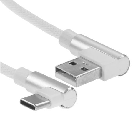 Кабель PERFEO USB2.0 A вилка - USB Type-C вилка,угловой, белый, длина 1 м, бокс (U4905)