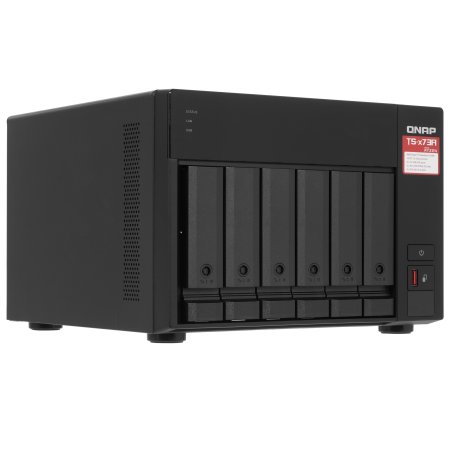 Сетевое хранилище без дисков SMB QNAP TS-673A-8G NAS, 6 trays 3,5"/2,5", 2x2,5 GbE BASE-T, 2 x M.2 NVMe 2280 slots, quad-core AMD Ryzen V1500B 2,2 GHz, 8 Gb SO-DIMM DDR4 (1 x 8 Gb) up to 64Gb (2x32 Gb)