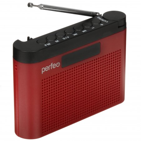 Радиоприемник Perfeo цифровой ТАЙГА FM+ 66-108МГц/ MP3/ встроенный аккум,USB/ бордовый (I70RED) PF_C4940
