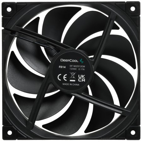 Вентилятор для корпуса DEEPCOOL FD14 черный, 140 мм, 1650 об/мин, 25.6 дБ, 4 pin