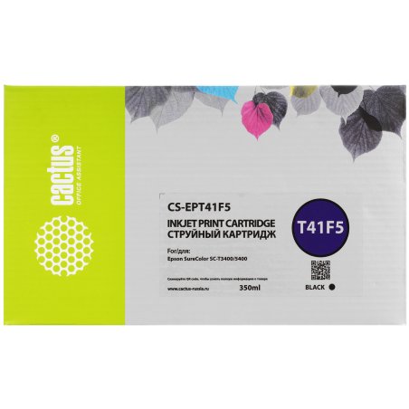 Картридж струйный Cactus CS-EPT41F5 (T41F5) черный пигментный (350 мл) для Epson SureColor SC-T5400M/SC-T3405/SC-T5405