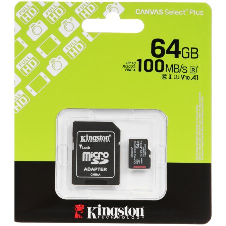 Флеш карта Kingston Canvas Select Plus microSDXC 64Gb C10 SDCS3/64Gb