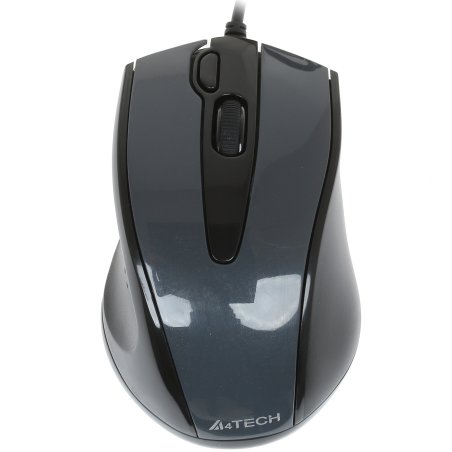 Мышь проводная A4Tech N-500F серый глянец/черный, 1200 dpi, USB, кнопки - 4