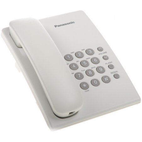 Телефон проводной Panasonic KX-TS2350RUW белый повтор номера, регул-ка громкости, кр.на стену