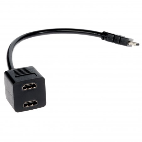 Разветвитель HDMI Cablexpert DSP-2PH4-002, HD19F/2x19F, 1 компьютер => 2 монитора, пасcивный, Full-HD, 3D, 1.4v