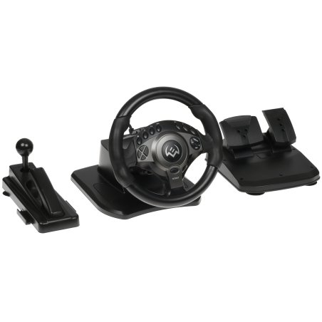 Руль черный Sven GC-W600 (виброотдача, педали, джойстик, 12 кн., USB)