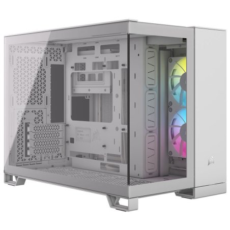 Компьютерный корпус без блока питания Case Corsair iCUE LINK 2500X RGb, Midi-Tower, TG, 2x120мм RGb, 2xUSB-A 3.2, 1xUSB 3.2 Type-C, mATX, mITX белый