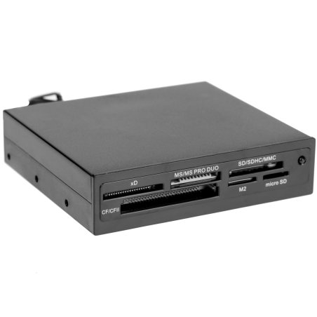 Кард-ридер Ginzzu USB 2.0 Card reader SD/SDHC/MMC/MS/microSD/xD/CF, 3.5" черный GR-116B