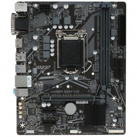Материнская плата Gigabyte H410M S2H V2 2.1, LGA 1200, Intel Q470, 2xDDR4, 4xSATA, 1xM.2, 1xPCIe 3.0 x16, 2xPCIe x1, 1xHDMI, 1xDVI-D, 1xVGA, 1x 1Gb LAN, 2xUSB-A 3.2 Gen 1, 4xUSB-A 2.0, 3x3.5 мм, 7.1, mATX