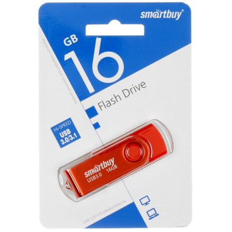 Флешка USB R/W SmartBuy R/W (SB016 Gb3TWR) UFD 3.0/3.1 016 Gb,Twist красный