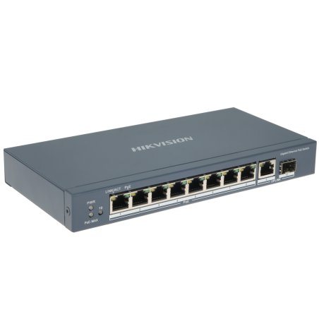 Коммутатор Hikvision DS-3E0510P-E 9G 1SFP 8PoE+ 110W неуправляемый