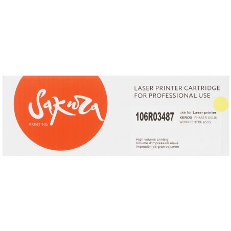 Картридж лазерный Sakura 106R03487 для Xerox Phaser, WC, желтый, 2400 к.
