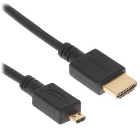 Кабель Cablexpert HDMI-micro HDMI CC-HDMID-6, 19M/19M, v2.0, медь, позол.разъемы, экран, 1.8м, черный, пакет
