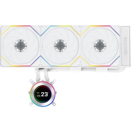 Система жидкостного охлаждения Lian-Li HydroShift II LCD-C 360TL ARGB Soc-AM5/AM4/1700/1851 белый 4-pin 33dB Al+Cu LCD Ret (G89.GHS2LCD36TW.R0)