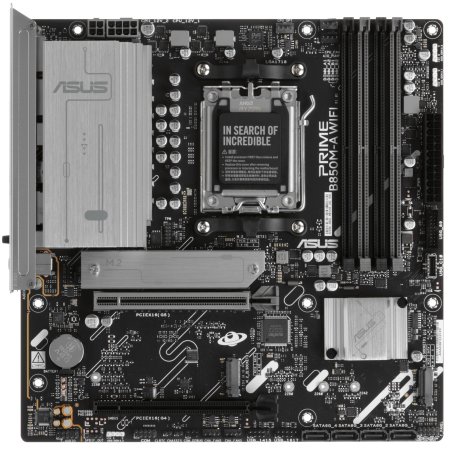 Материнская плата ASUS PRIME B850M-A WIFI, AM5, AMD B850, 4xDDR5, 4xSATA, 3xM.2, 1xPCIe 5.0 x16, 1xPCIe 4.0 x16, 1xHDMI, 2xDP, 1x2.5Gb LAN, Wi-Fi 6E, Bluetooth 5.3, 2xUSB-A 10Gbps, 2xUSB-A 5Gbps, 4xUSB-A 2.0, 3x3.5 мм, 7.1, mATX