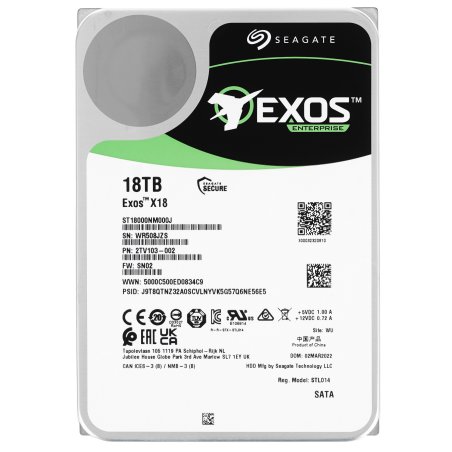 Жесткий диск Seagate Original SATA-III 18Tb ST18000NM000J Exos X18 512E (7200rpm) 256Mb 3.5"