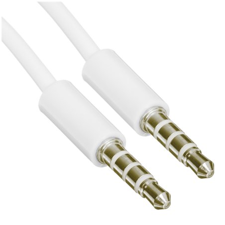 Аудиокабель Rexant 3,5 мм штекер-штекер 0,5 м белый