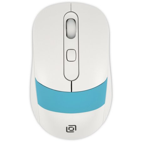 Мышь беспроводная Oklick 310MW белый/синий, 3200 dpi, радиоканал, USB, кнопки - 4