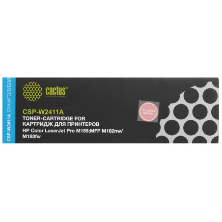 Картридж лазерный Cactus CSP-W2411A голубой (850стр.) для HP Color LaserJet Pro M155;MFP M182nw/M183fw