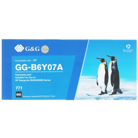 Картридж струйный G&G GG-B6Y07A 771С черный матовый (775 мл) для HP DesignJet Z6200