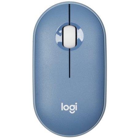 Мышь беспроводная Logitech Pebble M350 синий, 1000 dpi, радиоканал, Bluetooth, USB, кнопки - 3