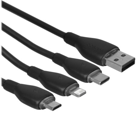 Baseus Ultra-Fast One-for-Three Fast Charging Cable USBAtoM+L+C 3.5A 1.3Cosmic Black P10376303121-00