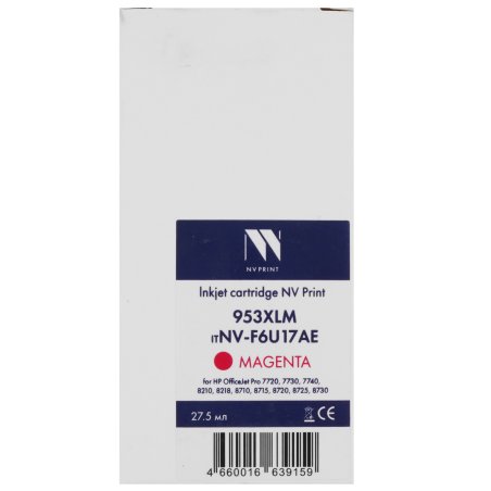 Картридж струйный NVPrint 953XLM (NV-F6U17AE) Magenta для HP OfficeJet Pro 7720, 7730, 7740, 8210, 8218, 8710, 8715, 8720, 8725, 8730 (1600 стр)