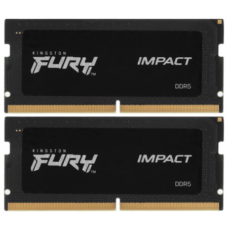 Оперативная память Kingston Fury Impact, DDR5, 16GB (2x8GB), 4800 MHz, CL38, SO-DIMM