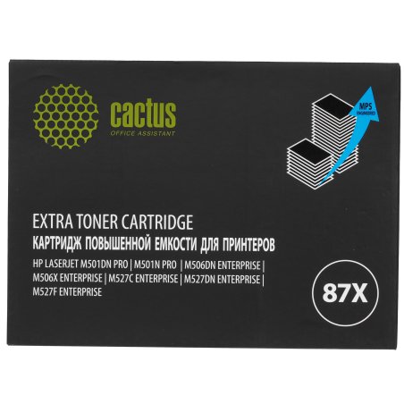 Картридж лазерный Cactus CS-CF287X-MPS черный (24000 стр.) для HP LJ M506dn/ M506n/ M506x