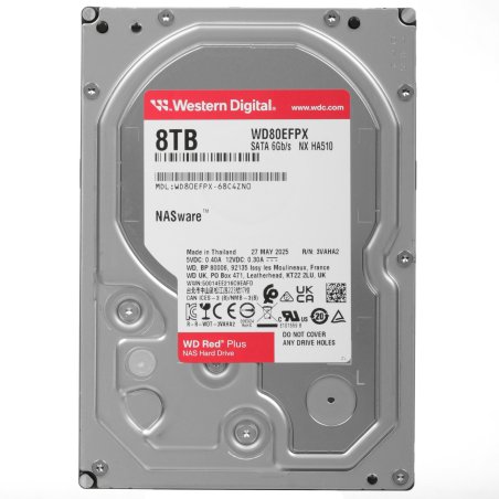 Жесткий диск Western Digital Red Plus NAS HDD 3.5" SATA 8Tb, 5640RPM, 256MB buffer, CMR, WD80EFPX, 1 year