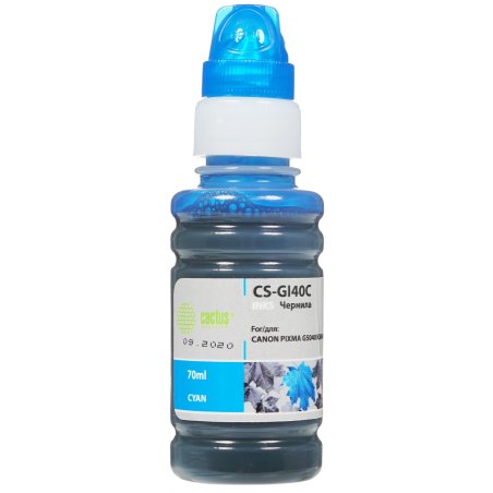 Чернила Cactus CS-GI40C голубой 70мл для Canon Pixma G5040/G6040/GM2040