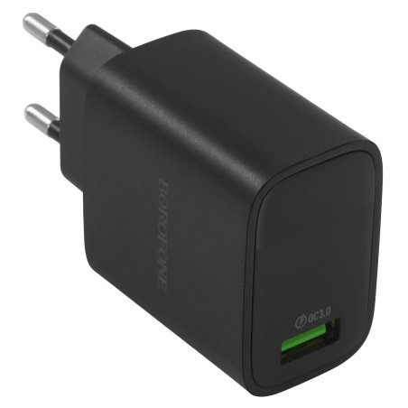 Сетевое зарядное устройство BOROFONE (6941991120428) BA95A 1USB 3.0A QC3.0 18W, черный