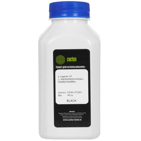 Тонер Cactus CS-RK-CF226A черный туба 140гр. с чипом для принтера HP LJ M402d/M402n/M426dw/M426fdn/M426fdw