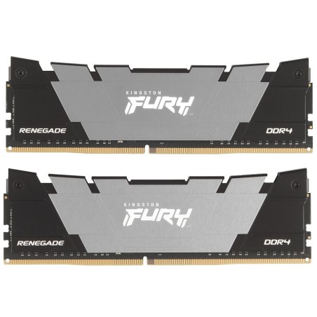 Оперативная память Kingston Fury Renegade, DDR4, 16Gb (2x8Gb), 3200MHz, CL16, DIMM, с радиатором, серый/черный
