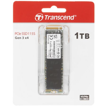 Накопитель SSD Transcend 115S, 1Tb, PCIe 3.0 x4, M.2 2280, NVMe, R/W 3200/2000