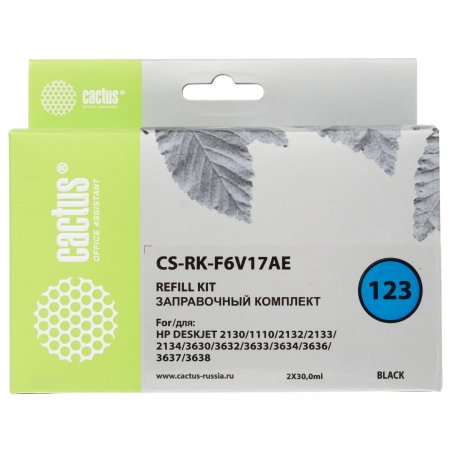 Заправочный набор Cactus CS-RK-F6V17AE черный 2x60мл для HP DJ 1110/1111/1112/2130/2131
