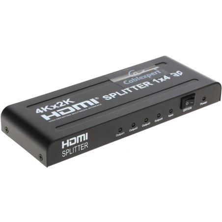 Разветвитель Gembird DSP-4PH4-02 Разветвитель HDMI Cablexpert, HD19F/4x19F, 1 компьютер => 4 монитора, Full-HD, 3D, 1.4v