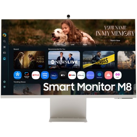 Монитор 31.5" Samsung Smart M8 M80F VA 3840x2160, 60 Гц, 4 мс, 16:9, 400 кд/м², HDMI 2.0, USB-C, USB Hub (2x USB), HDR10+, динамики (2x5 Вт), веб-камера, белый