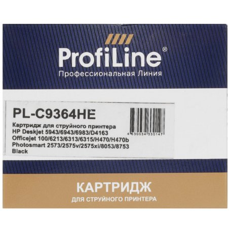 Картридж струйный ProfiLine PL-C9364HE №129 для принтеров HP DJ 5943/D4163/OJ 6313/PhSm 2573/8053/C4183 Black пигмент