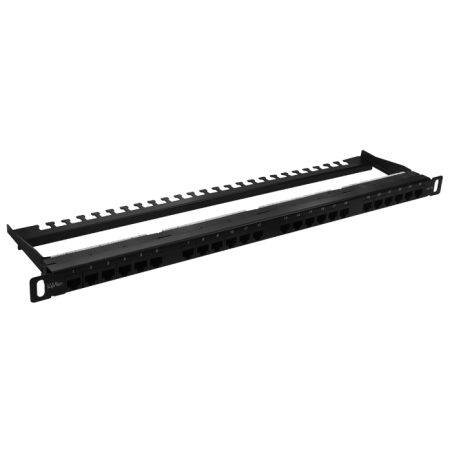 Патч-панель высокой плотности 19', 24хRJ-45, UTP, Cat.5e, 0,5U