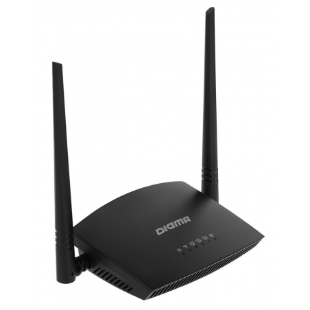 Роутер беспроводной Digma DWR-N301 N300 10/100BASE-TX черный (упак.:1шт)