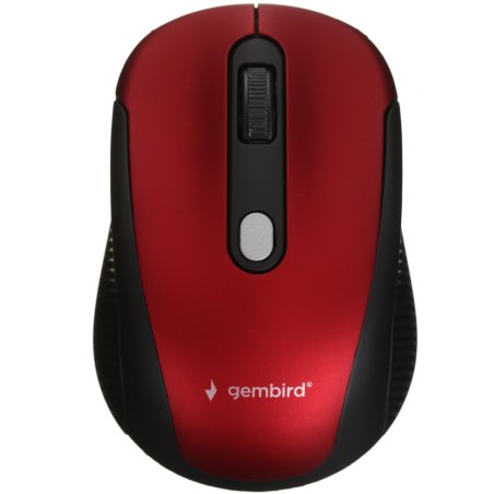Мышь беспроводная Gembird MUSW-420-1 красный, 1600 dpi, радиоканал, USB, кнопки - 4