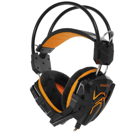 Игровая гарнитура RUSH COBRA, динамики 40мм, велюровые амбушюры, черный/оранжевый (SBHG-1100)