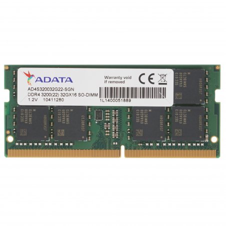 Оперативная память ADATA, DDR4, 32GB (1x32GB), 3200MHz, CL22, SO-DIMM
