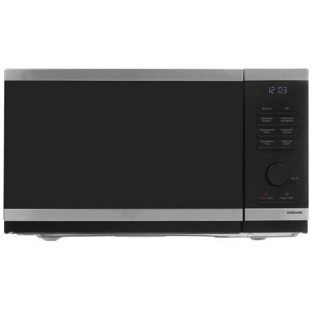 Микроволновая печь Samsung MS23DG4504ATBW нержавеющая сталь/черный, 23 л, 800 Вт, переключатели - сенсор/поворотный механизм