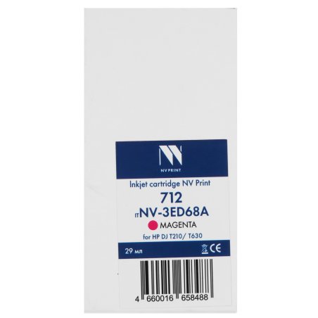 Картридж струйный NVPrint 712 (NV-3ED68A) Magenta для HP DJ T210/T630 (29 мл)
