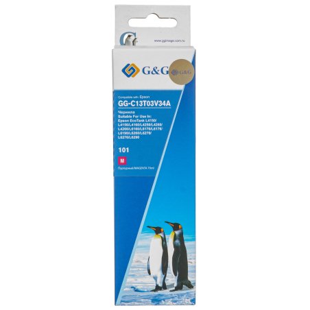Чернила G&G GG-C13T03V34A 101M пурпурный70мл для Epson L4150/L4160/L6160/L6170