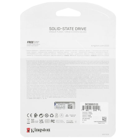 Накопитель SSD Kingston 512Gb M.2 KC3000 <SKC3000S/512G> (PCI-E 4.0 x4, up to 7000/3900Mbs, 3D TLC, NVMe, 400TbW, Phison E18, 22х80мм, LP heatsink)