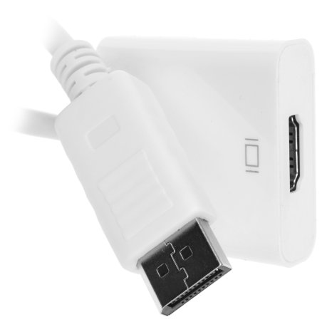 Переходник DisplayPort ->; HDMI Cablexpert A-DPM-HDMIF-002-W 20M/19F, белый, пакет (078733)