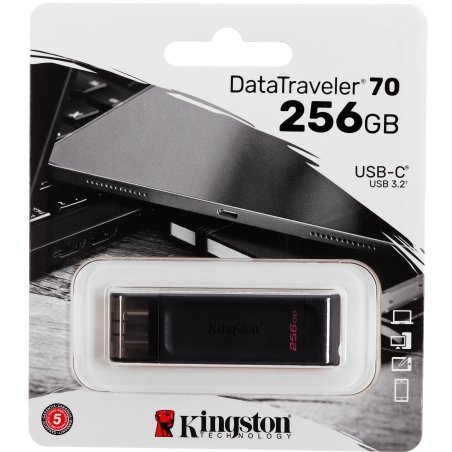 Флешка USB Kingston 256Gb DataTraveler 70 DT70/256Gb USB Type-C 3.2 черный